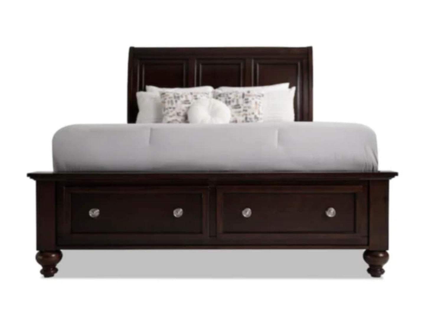 Dark Brown Sleigh Bed with Drawers - photo 4