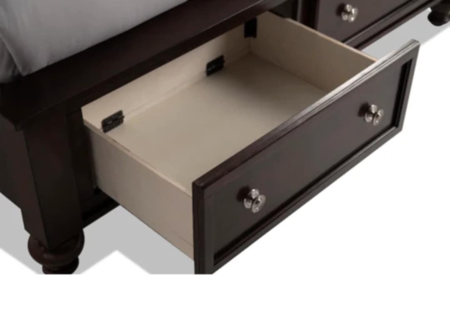 Dark Brown Sleigh Bed with Drawers - photo 2