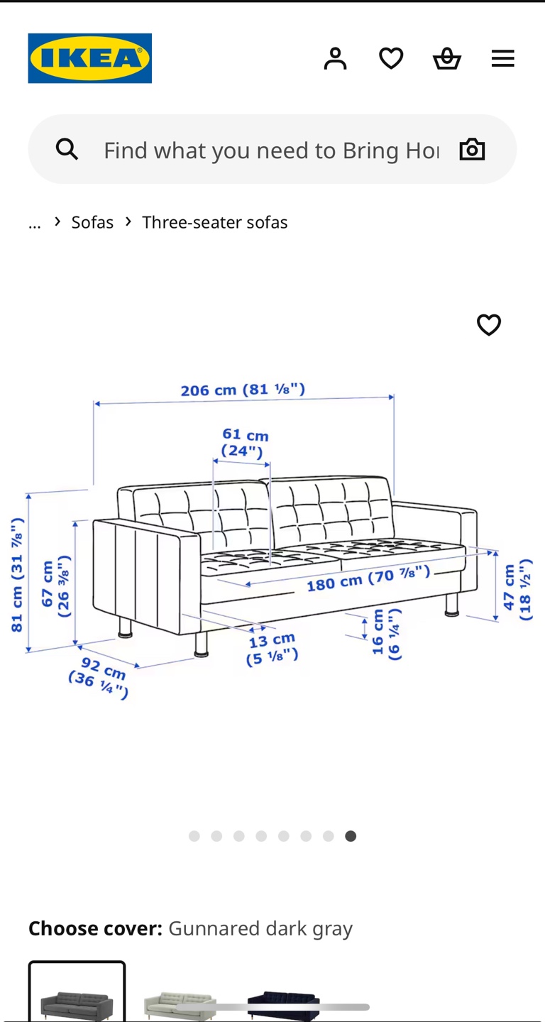 IKEA MORABO Sofa - Gunnard Dark Gray - photo 4