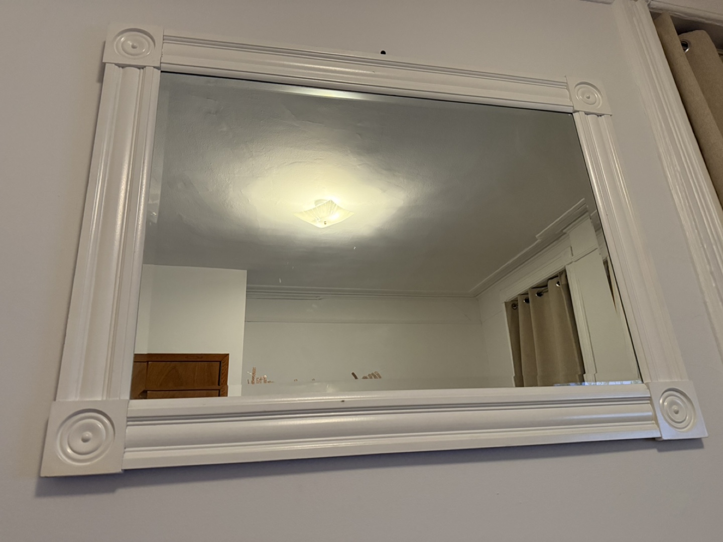 White Framed Wall Mirror - photo 2