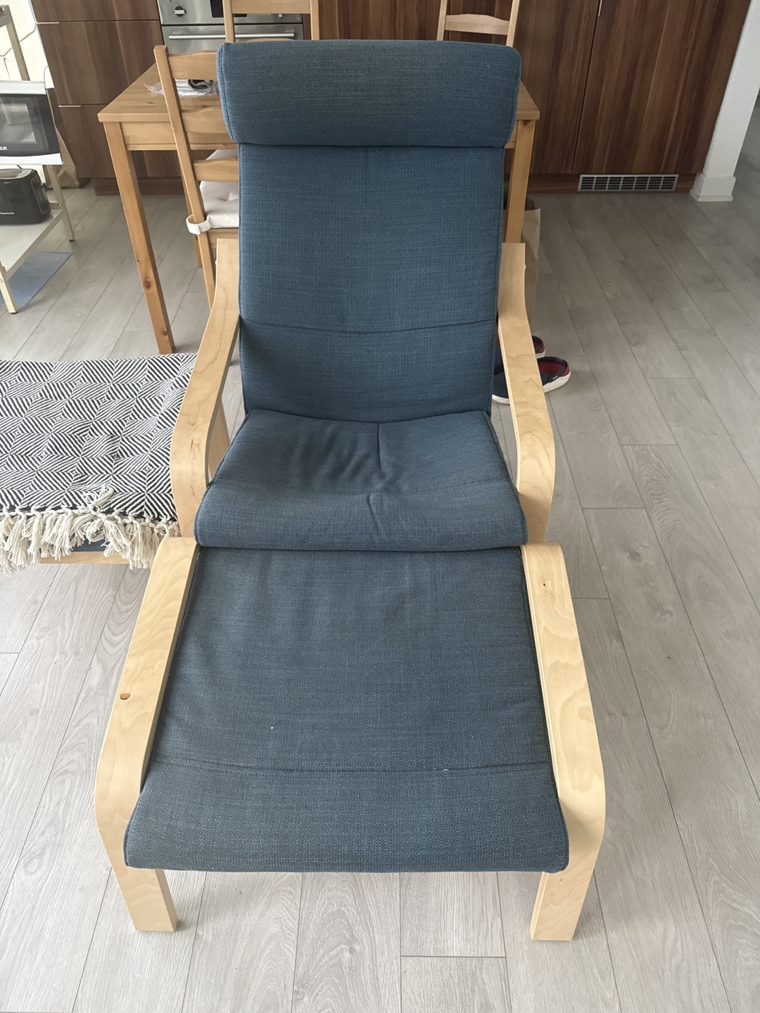 IKEA POANG arm Chair with Ottoman