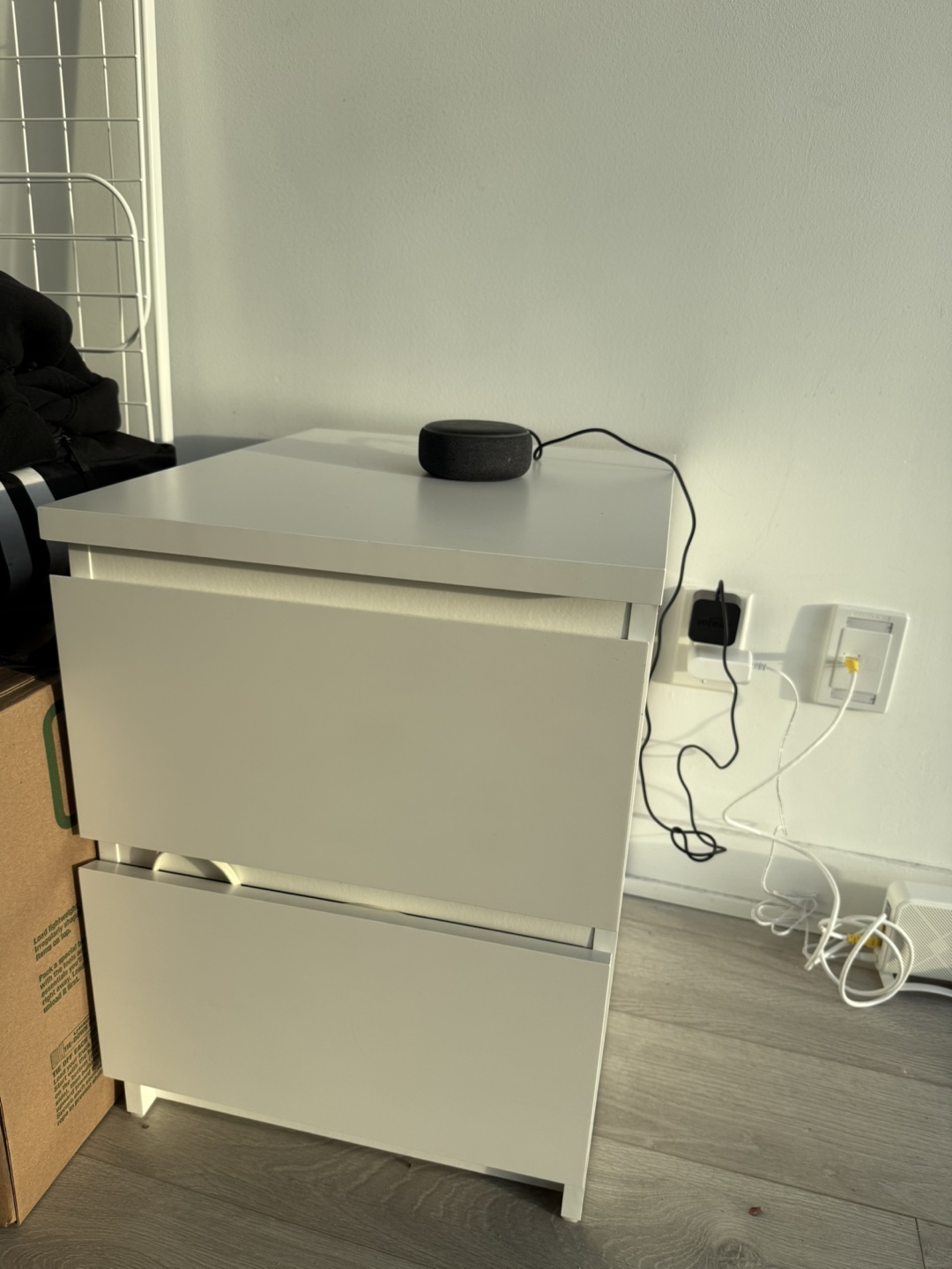 White Two-Drawer Nightstand - photo 3