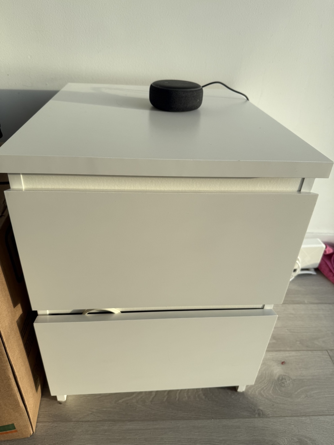 White Two-Drawer Nightstand - photo 2