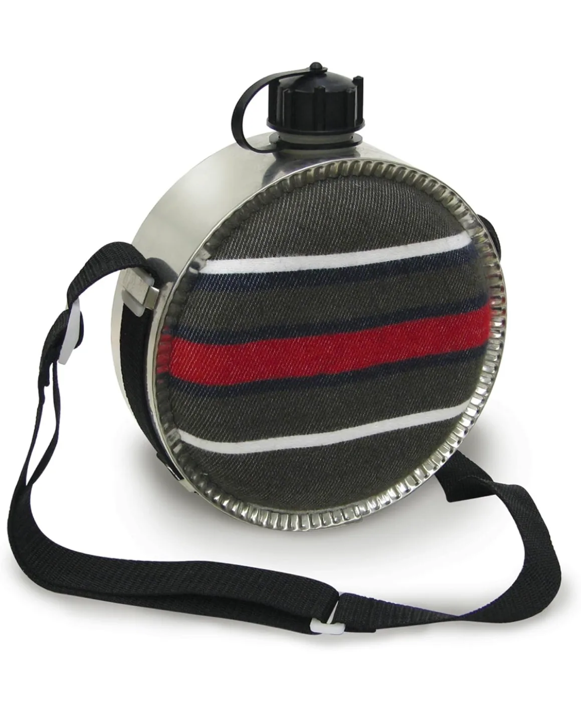 Vintage Metal Canteen with Carrying Strap thumbnail
