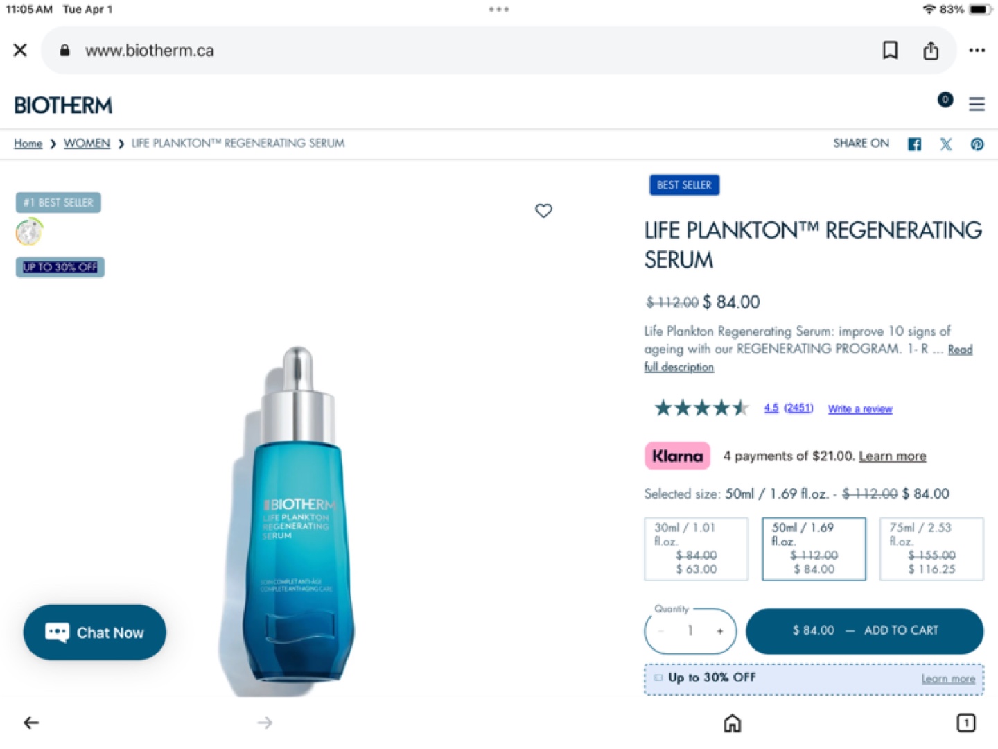 Biotherm Life Plankton Elixir Regenerating Serum