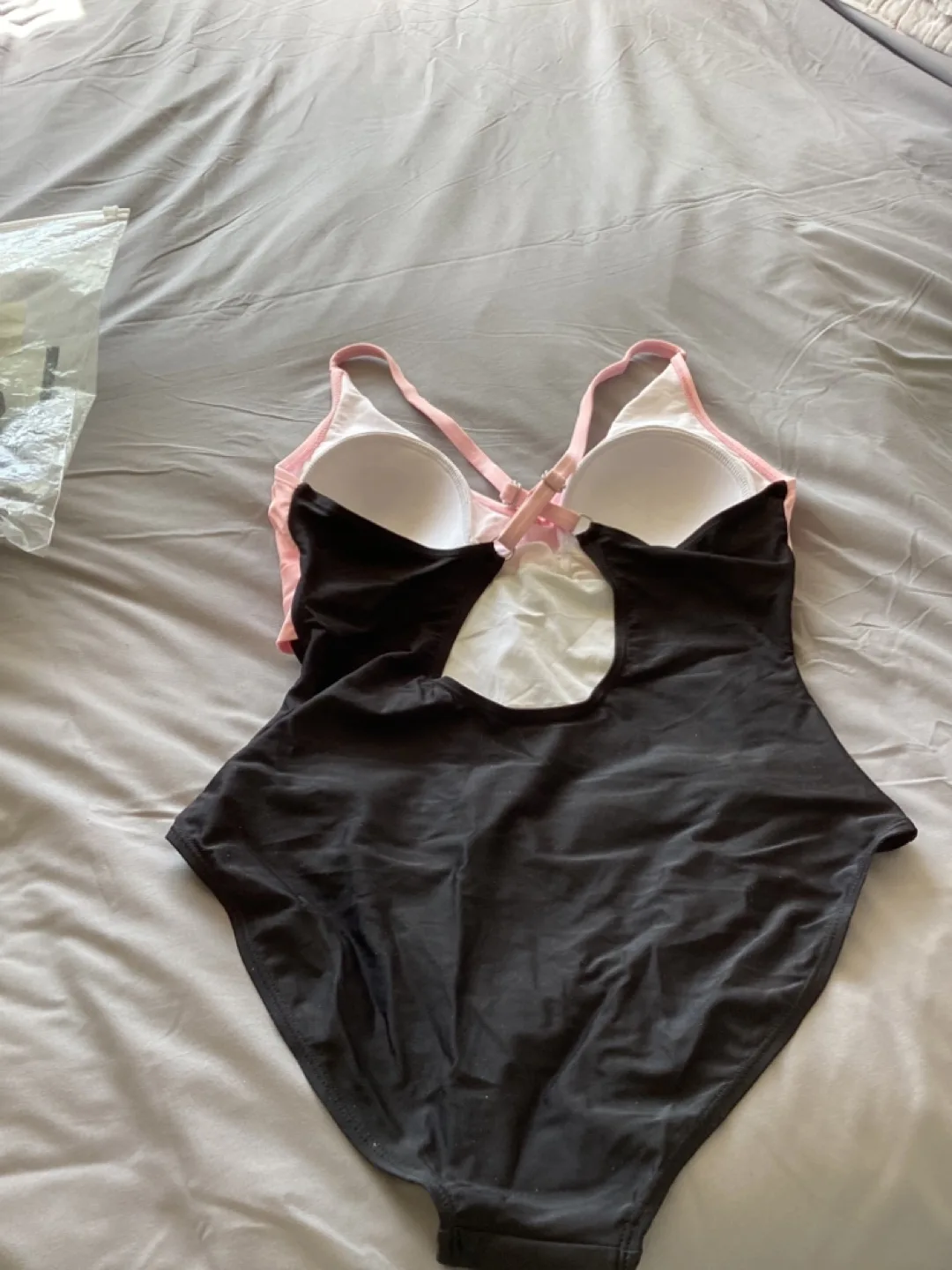 Women's Pink and Black Two-Tone One-Piece Swimsuit image indicator(2)