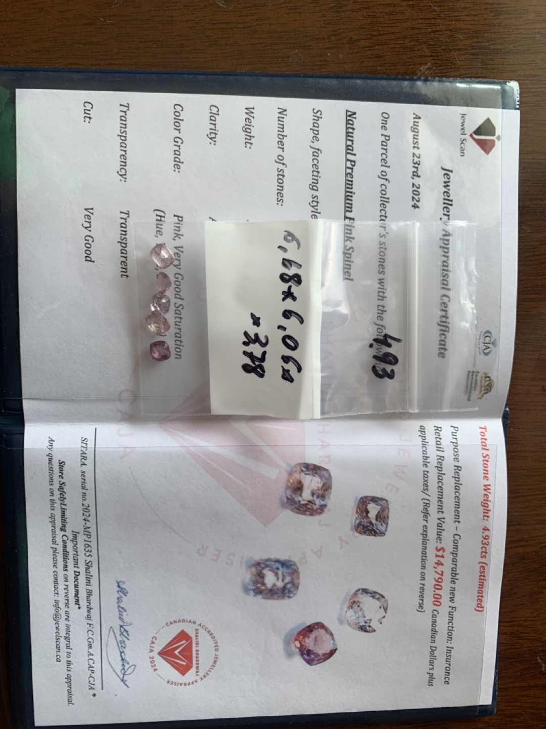 Premium Pink Spinel gems with Appraisal Certificate
