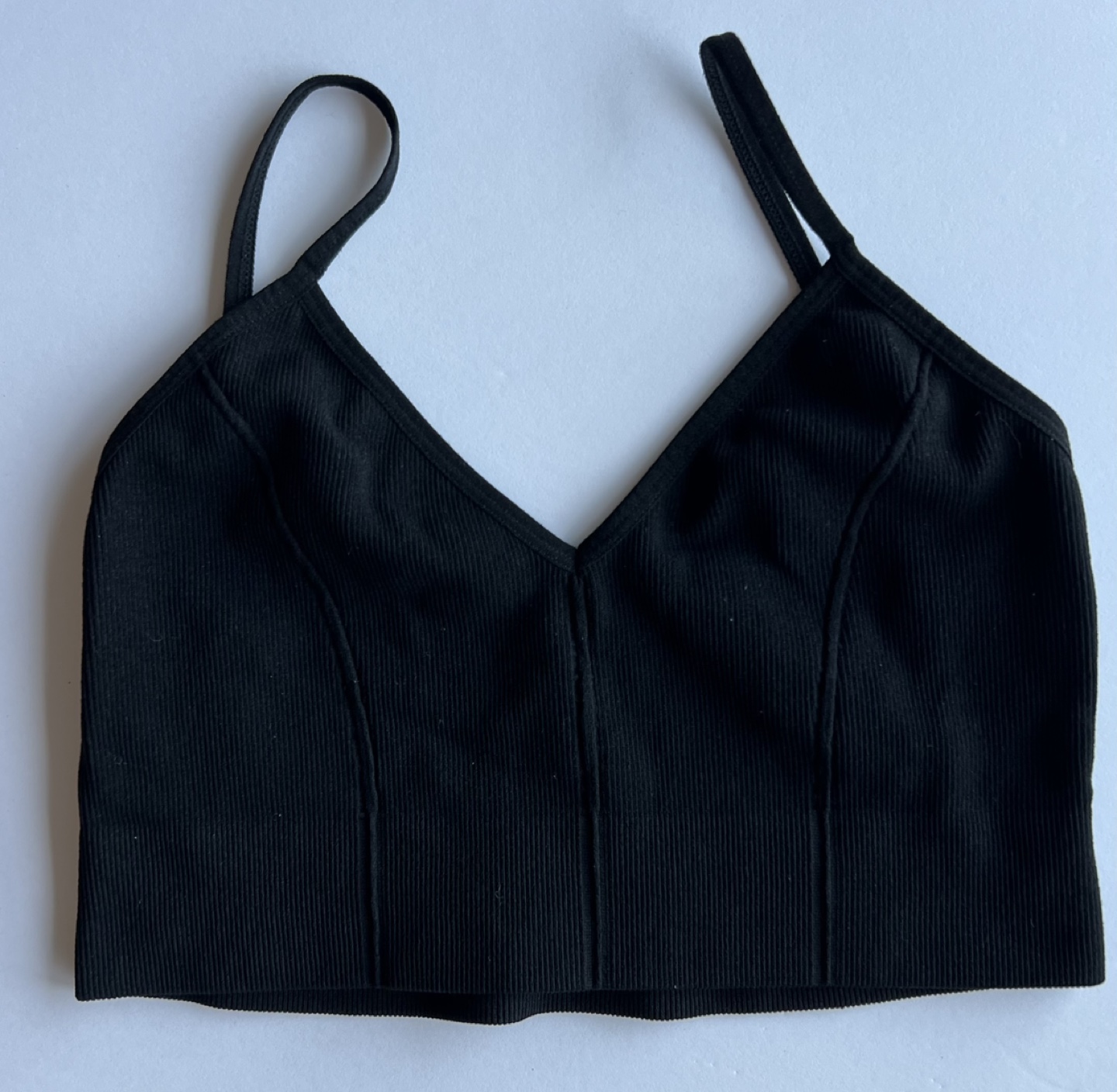 Bozzolo Black Ribbed Strappy Bralette S/M 💚
