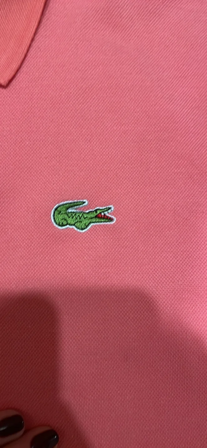 Lacoste Pink Men's Polo Shirt, Size 7, Made in France image indicator(3)