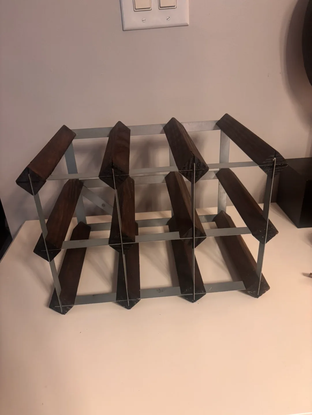 Wooden and Metal Wine Rack thumbnail