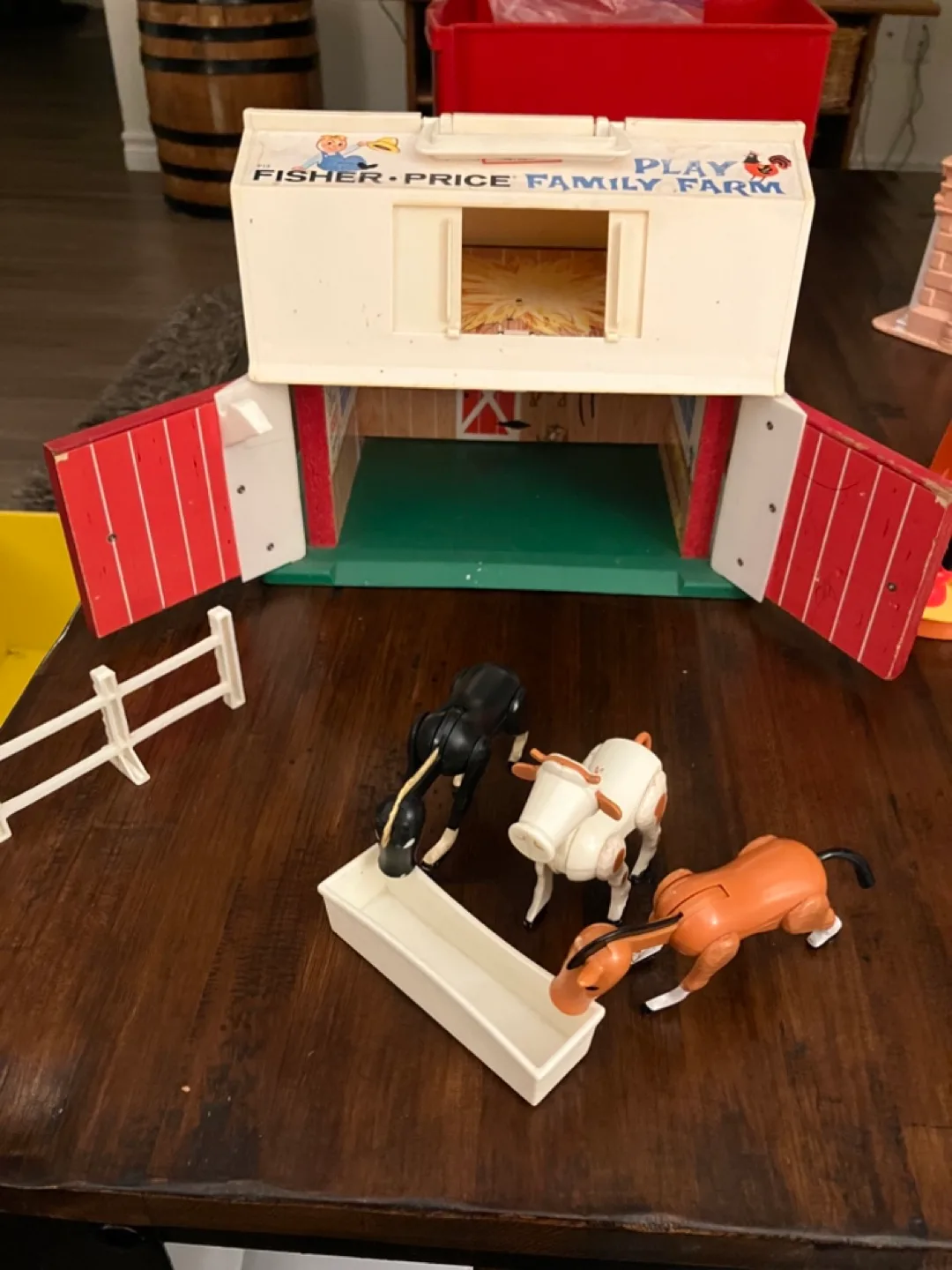 Vintage Fisher-Price Family Farm Playset with Animals image indicator(4)