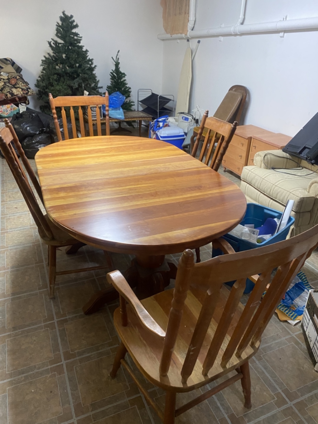 Oval Wood Dining Table Set with 4 Chairs - photo 2