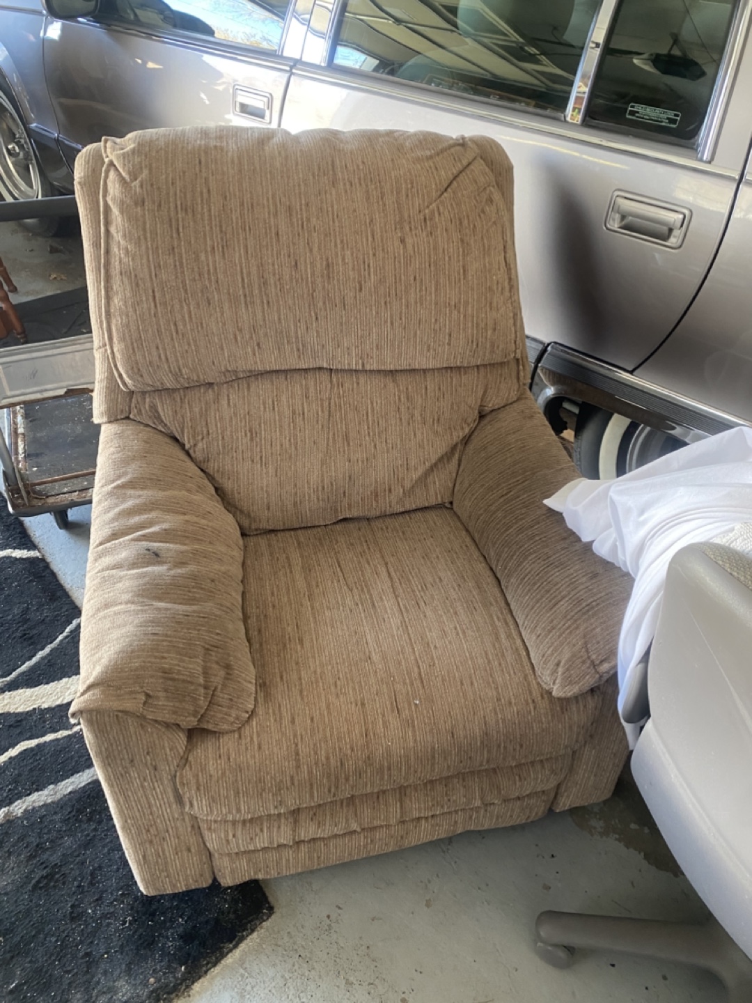 Recliner Chair - Beige Fabric - photo 2