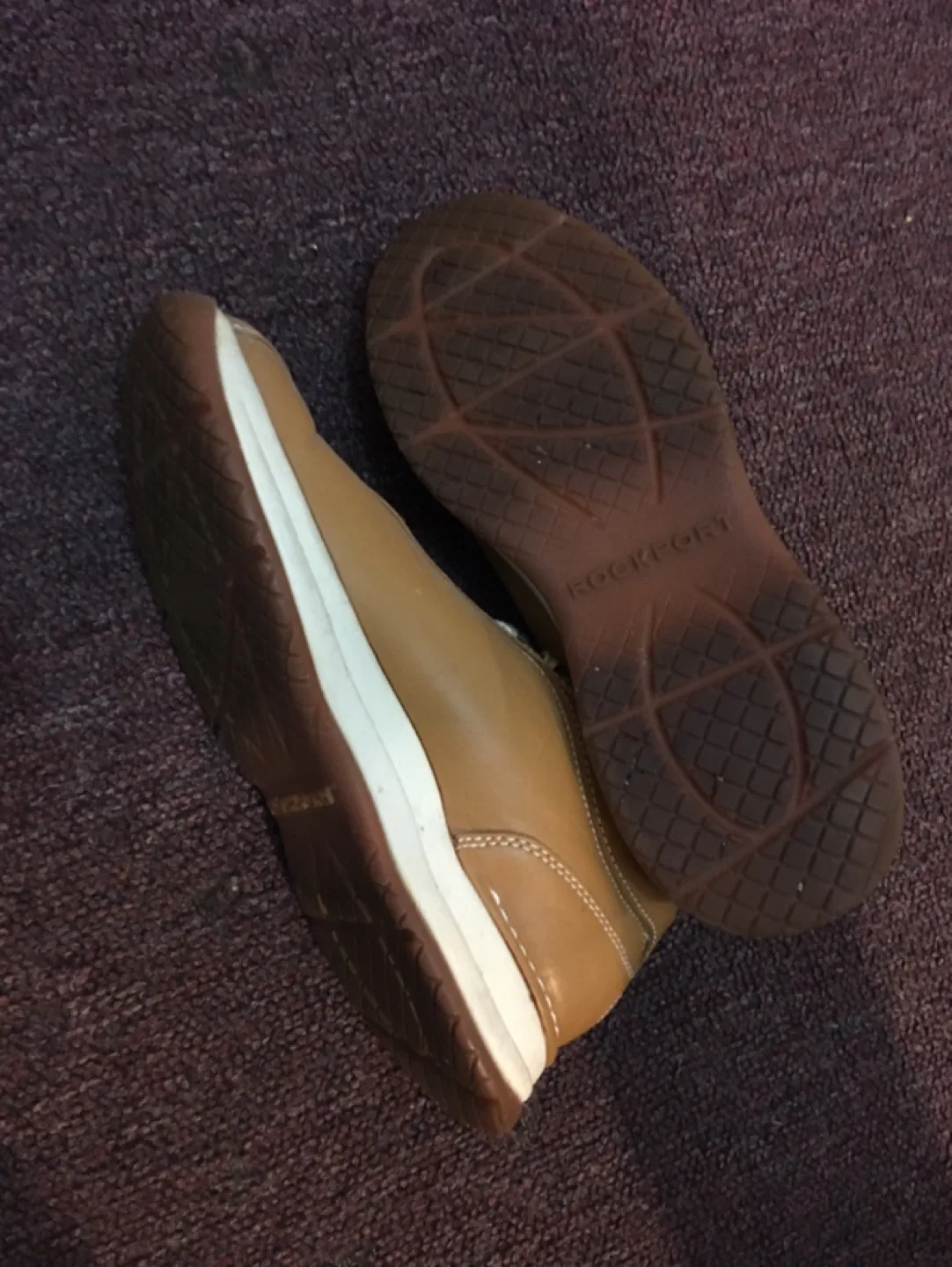 Rockport Men's Tan Leather Low-Top Sneakers - Size 9.5 image indicator(2)