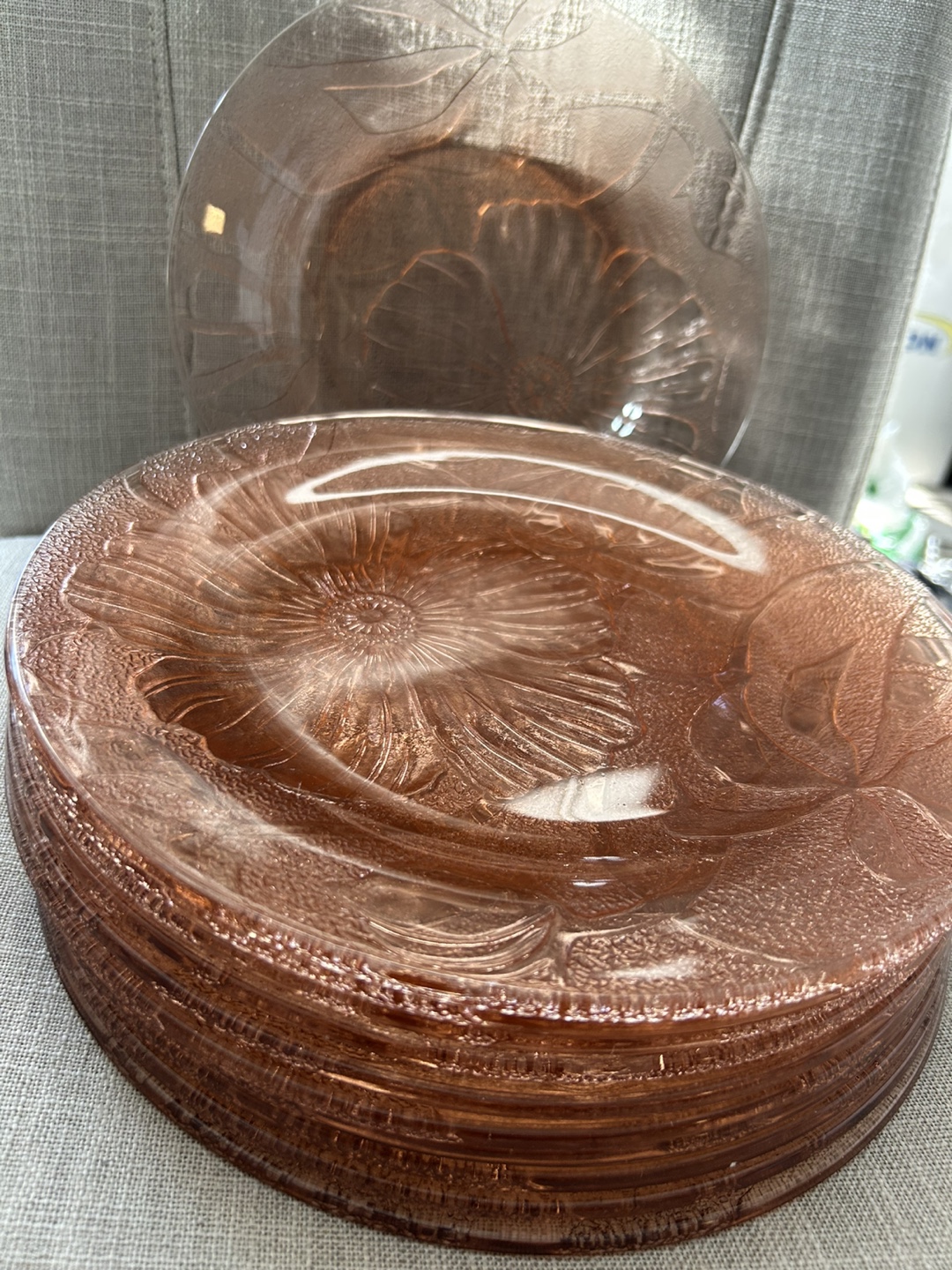 Vintage Pink Glass Plates