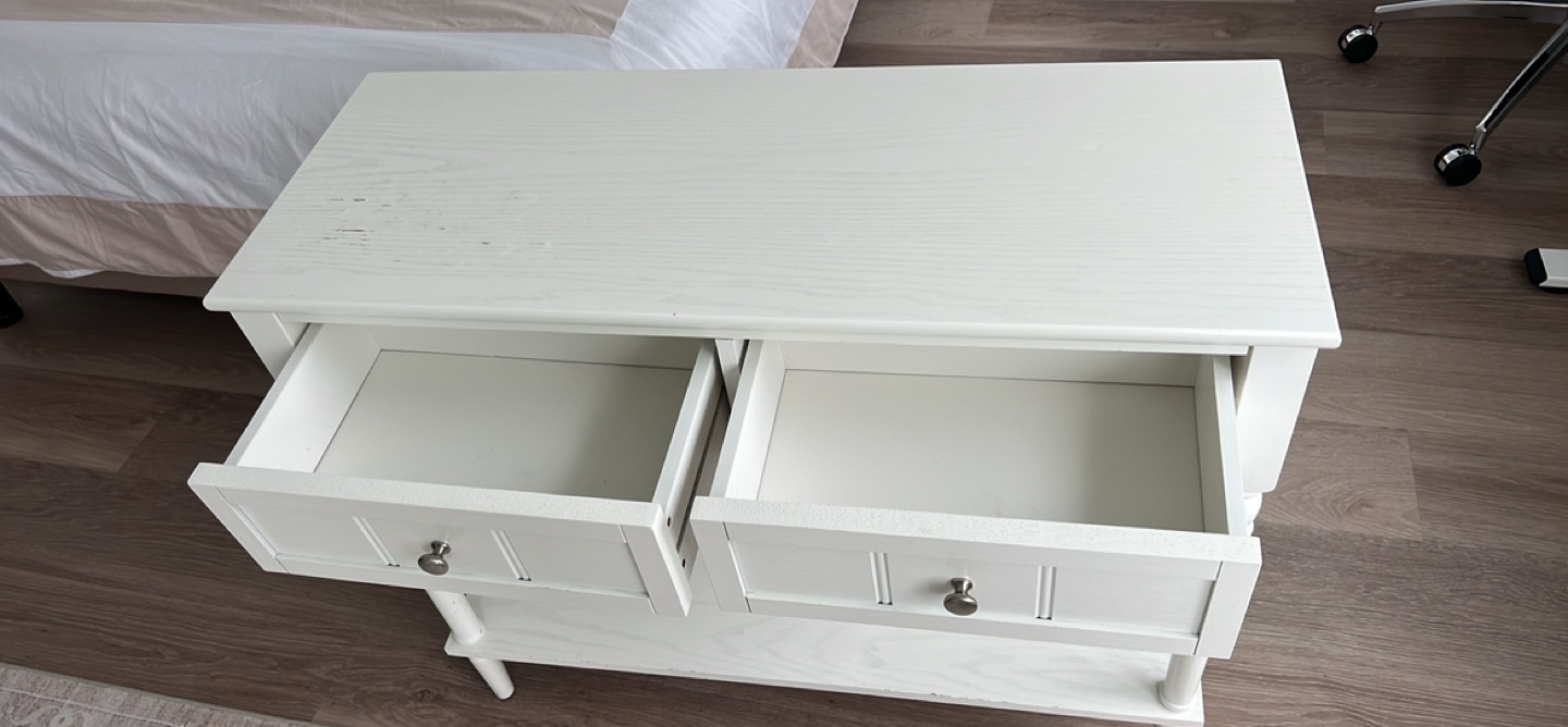 White Wooden Console Table with Two Drawers - photo 3