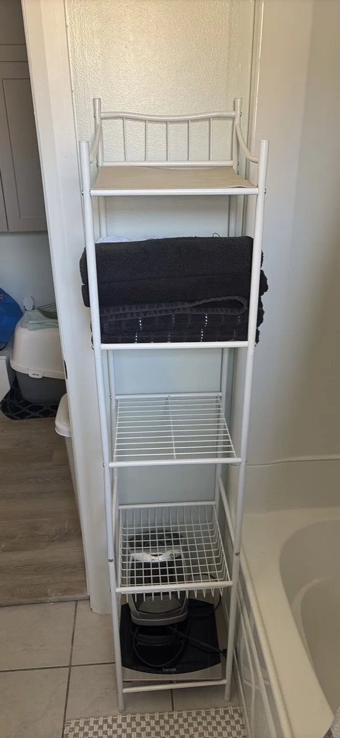 White 4-Tier Bathroom Shelf Organizer image indicator(2)