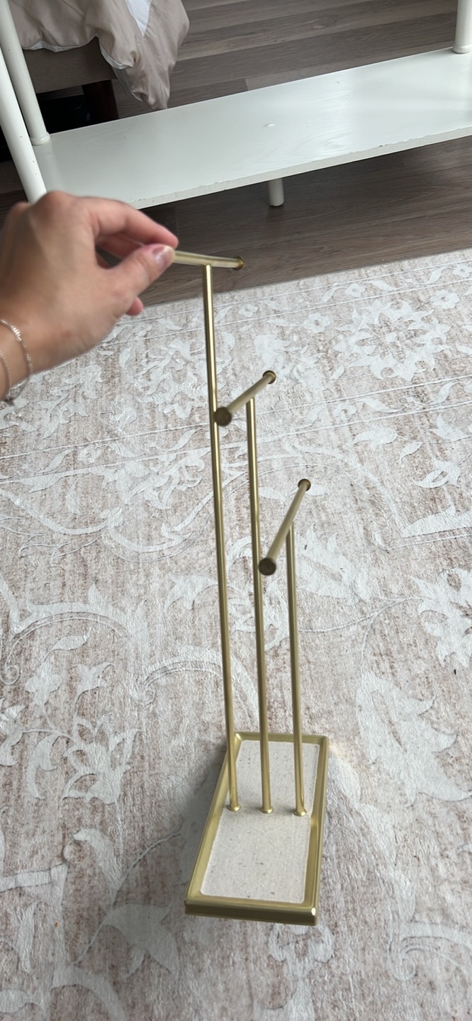 Gold Jewelry Organizer Set - Bracelet Stand & Necklace Holder