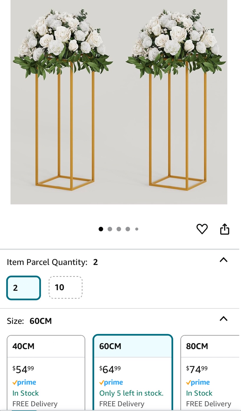 Geometric Gold Flower Stands (Set of 4) - photo 4