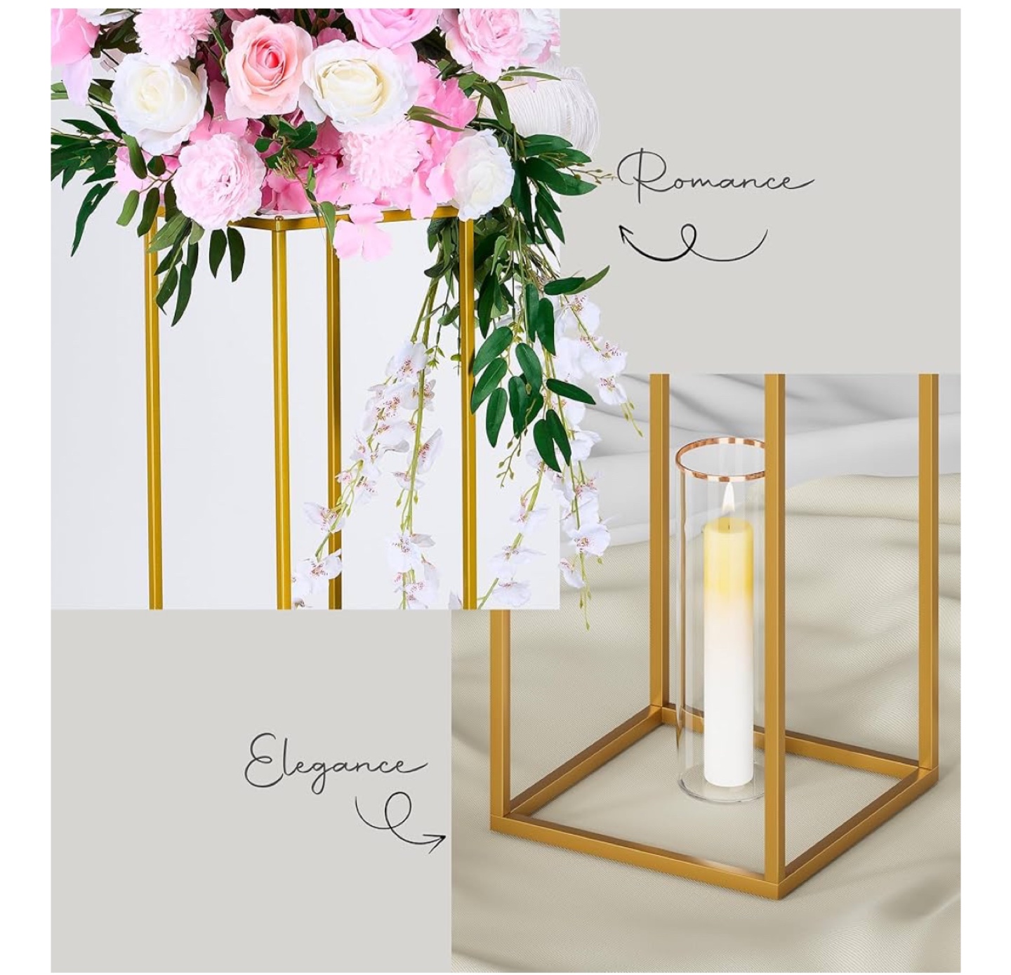 Geometric Gold Flower Stands (Set of 4)