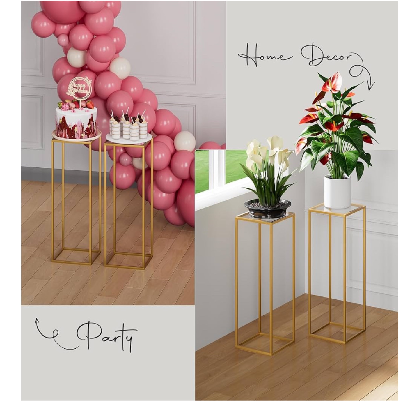 Geometric Gold Flower Stands (Set of 4) - photo 2