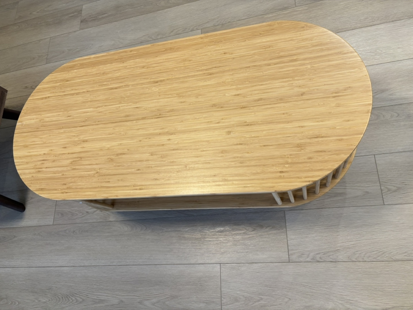 VaeFae Bamboo Coffee Table with Storage Shelf - photo 3