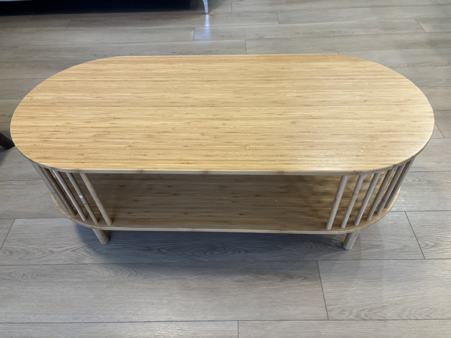 VaeFae Bamboo Coffee Table with Storage Shelf - photo 5