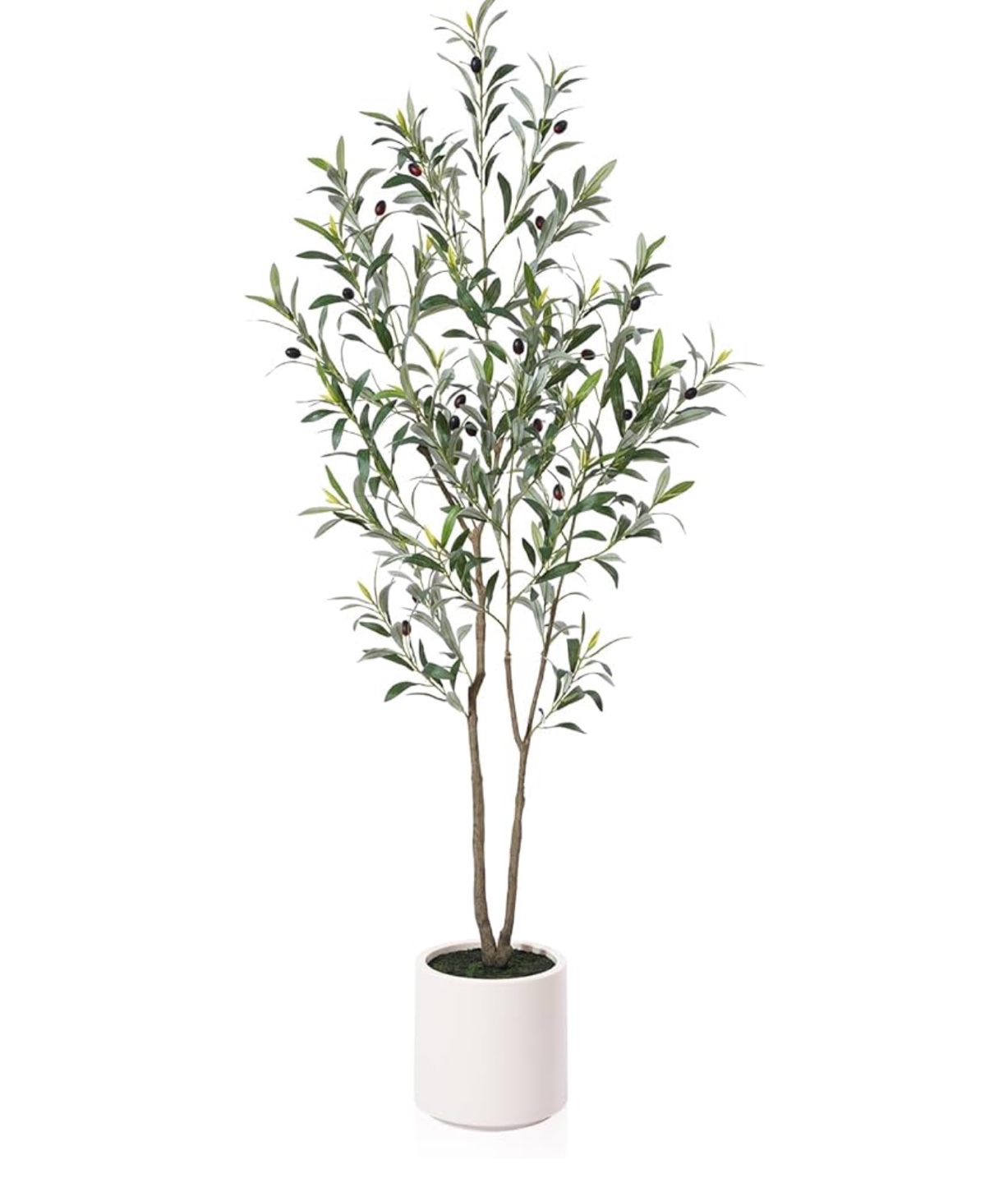 5ft Artificial Olive Tree in White Pot - photo 3