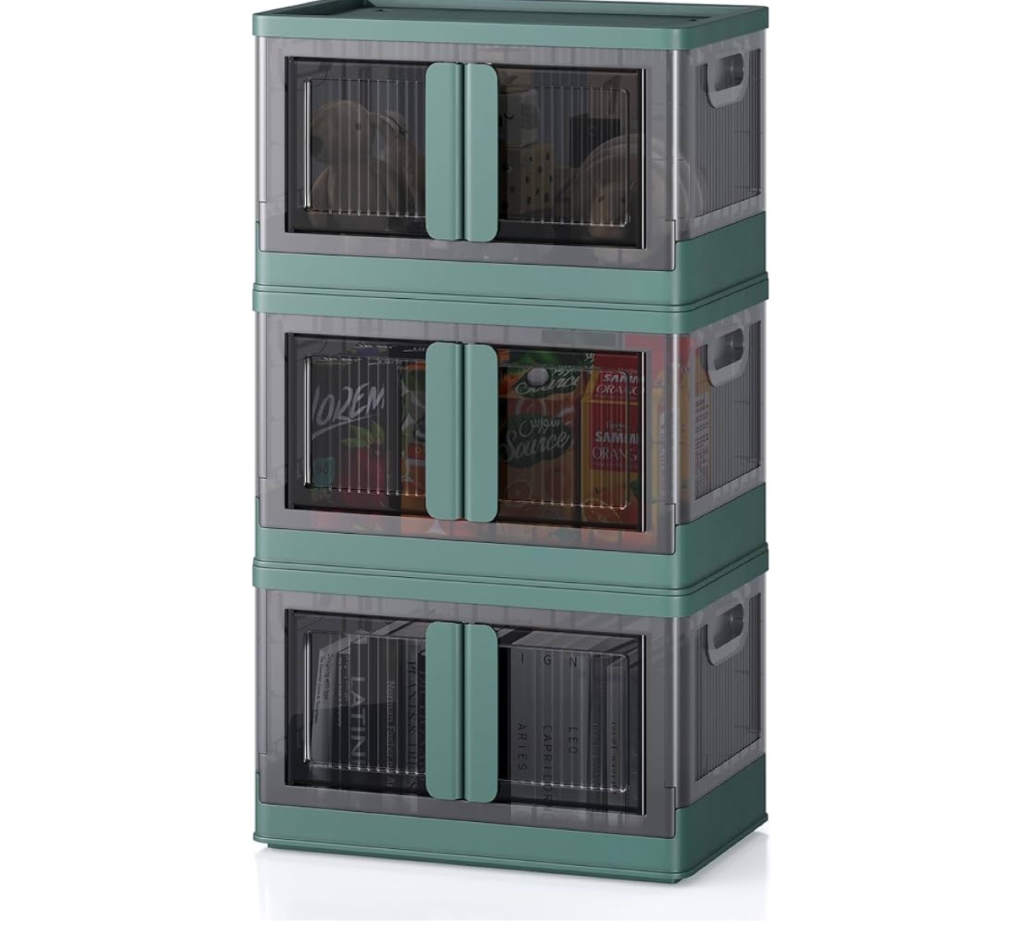 Stackable & Movable Storage Bins with Wheels - Set of 3 - photo 4