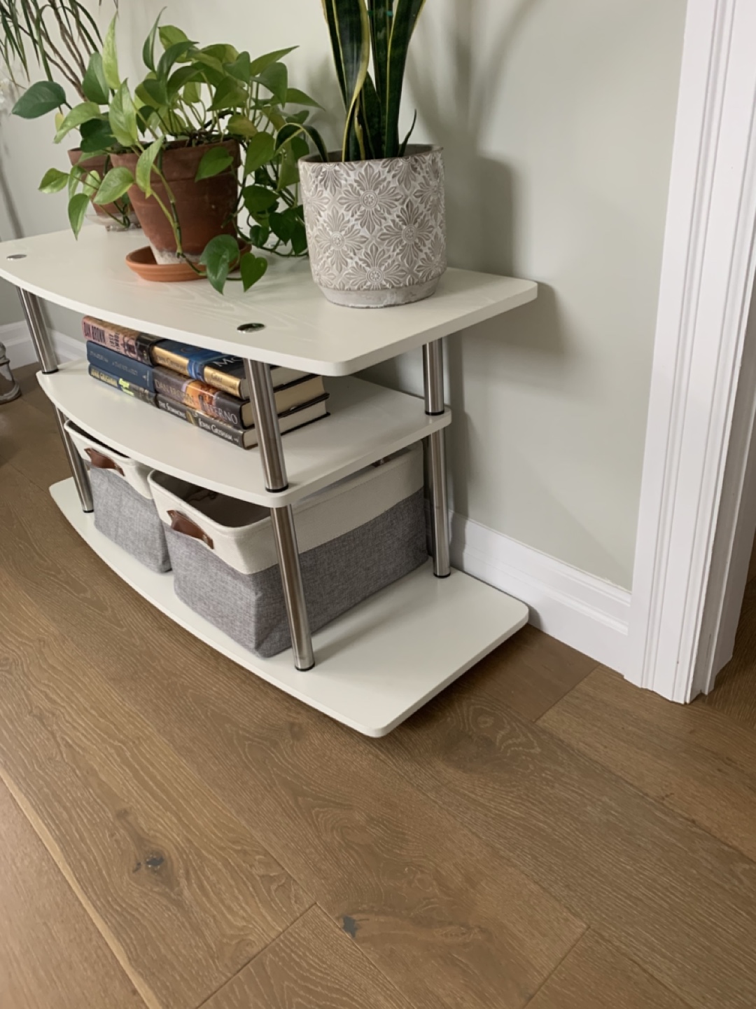 White 3-Tier TV Stand - photo 2