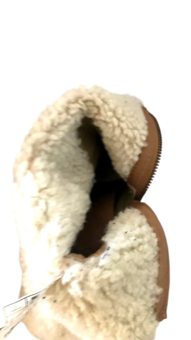 UGG Brown Suede Booties with Faux Fur, Size 9 image indicator(7)