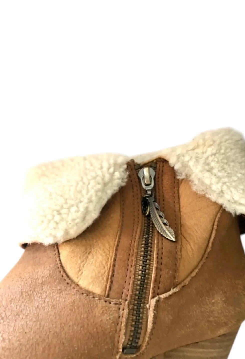 UGG Brown Suede Booties with Faux Fur, Size 9 image indicator(5)