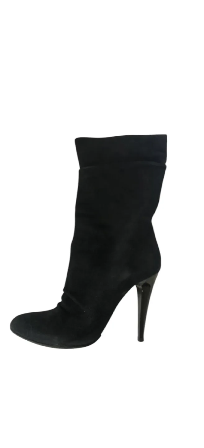Black Suede Slouch Boots, Size 8 image indicator(5)