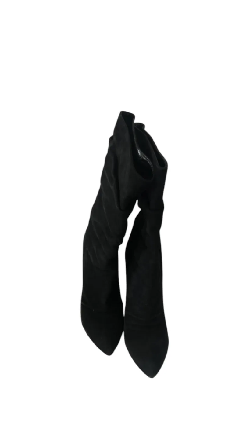 Black Suede Slouch Boots, Size 8 image indicator(2)