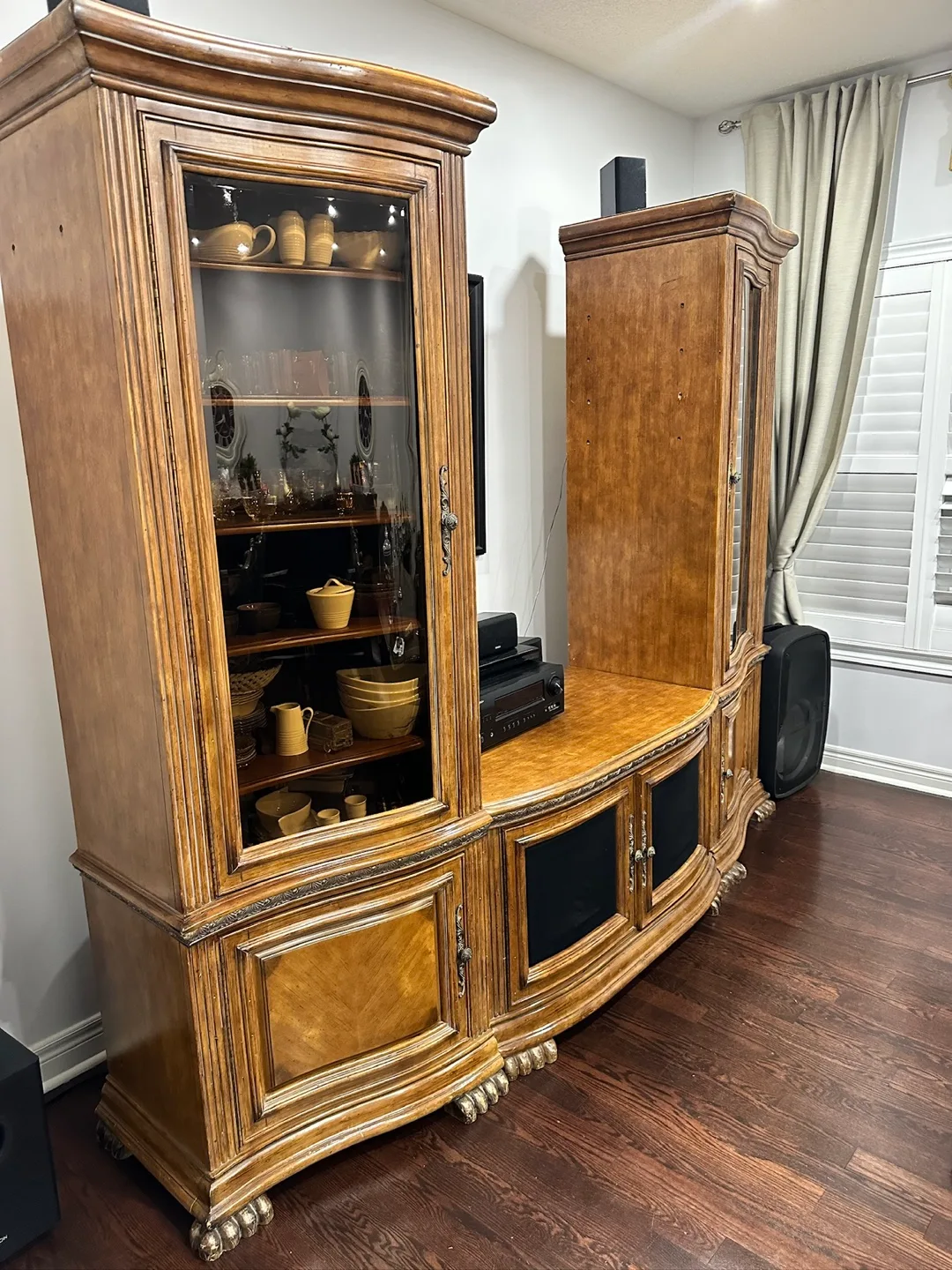 Vintage Oak wood Wall Unit image indicator(2)