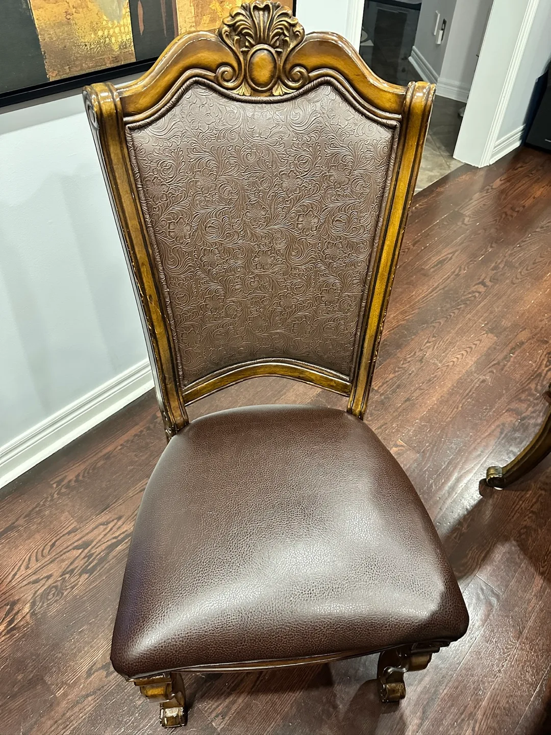 Elegant 7-Piece Dining Set with Ornate Chairs image indicator(4)