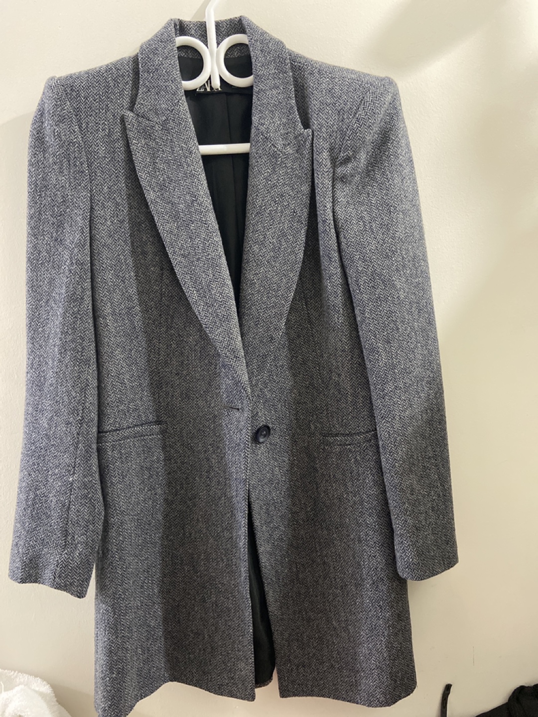 Grey Herringbone Blazer