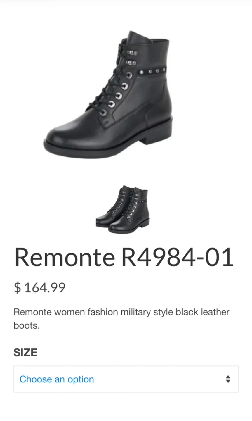 Remonte Women's Black Leather Lace-Up Boots image indicator(6)