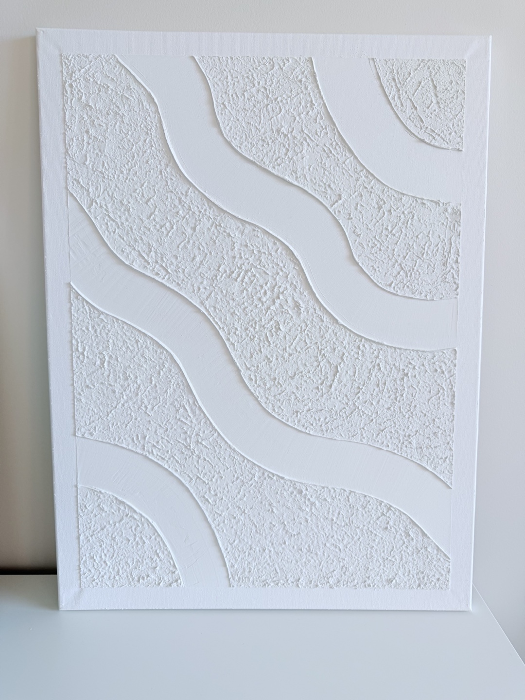 Modern Handmade White Textured Canvas Wall Art