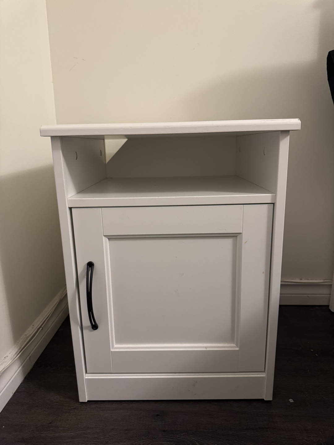 White Nightstand with Cabinet
