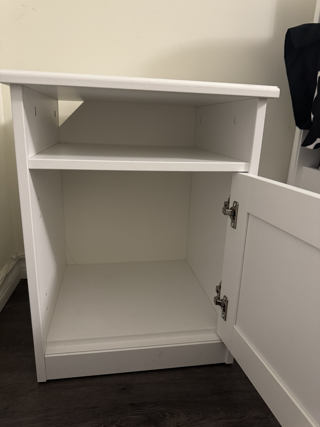 White Nightstand with Cabinet - photo 2