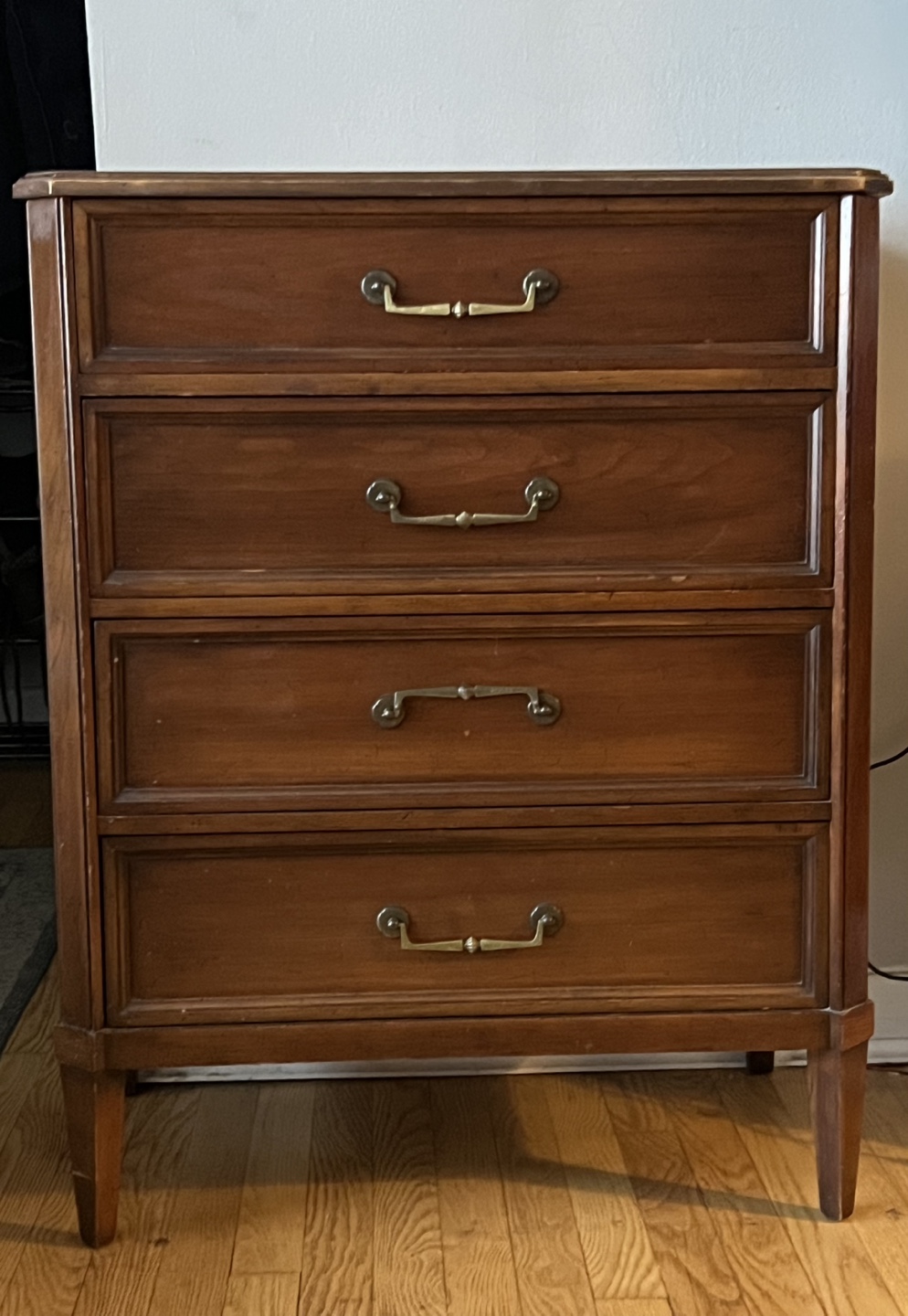 Vintage Wooden Secretary Desk with Four Drawers