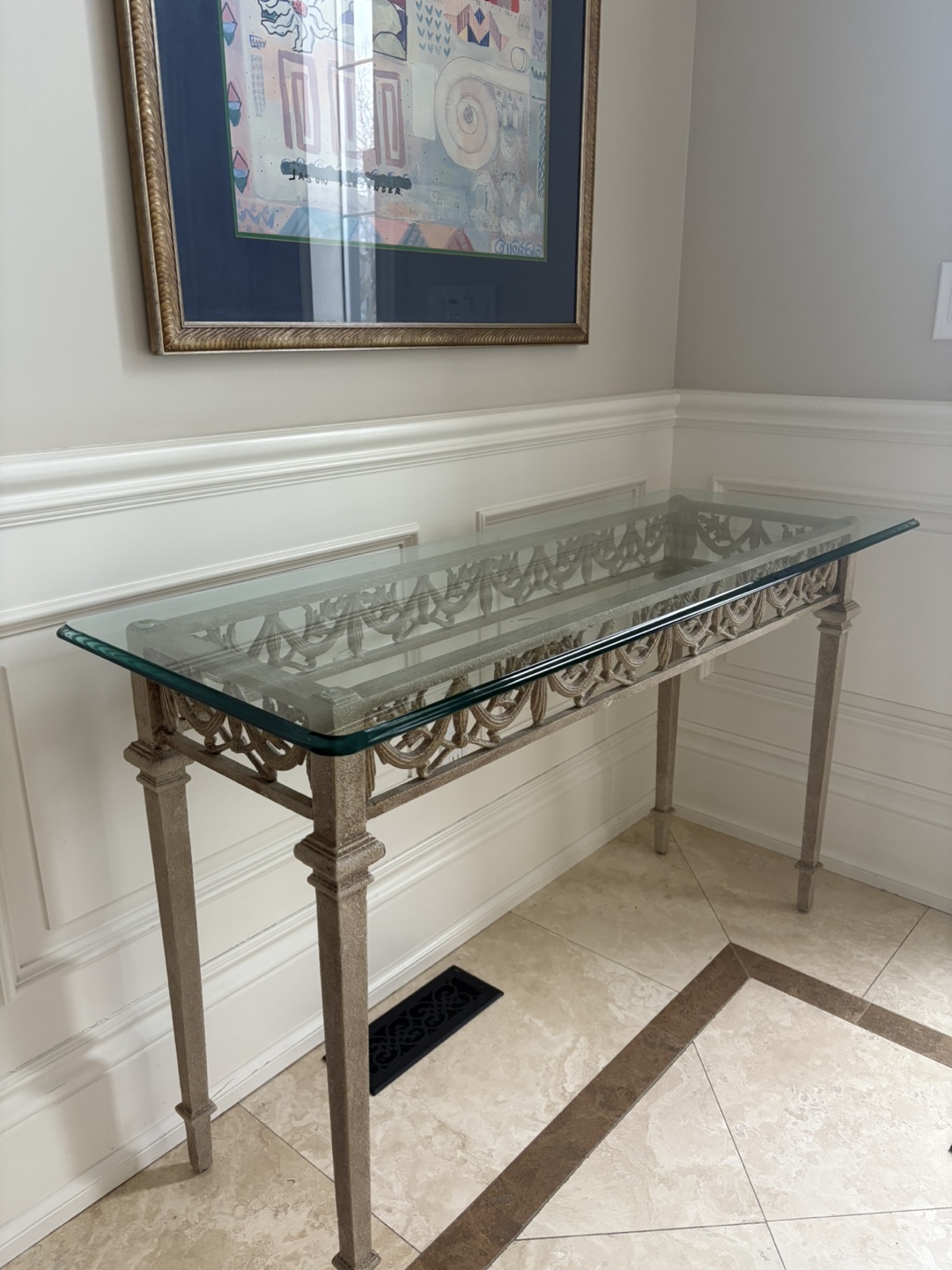 Elegant Glass-Top Console Table - photo 2