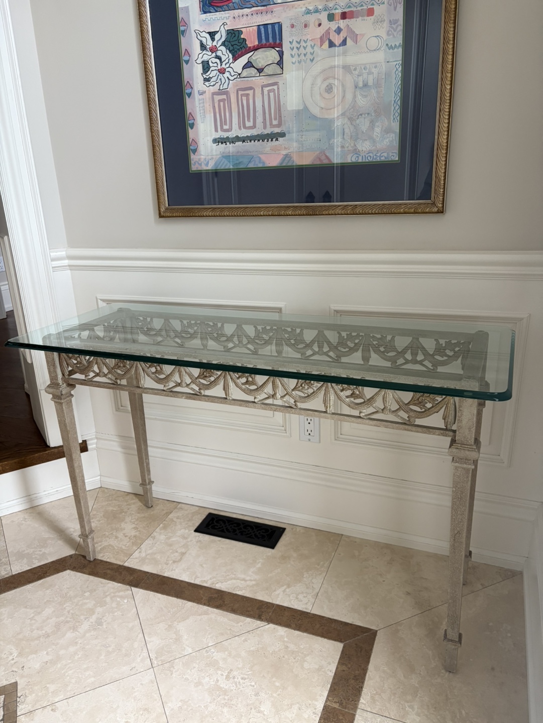 Elegant Glass-Top Console Table