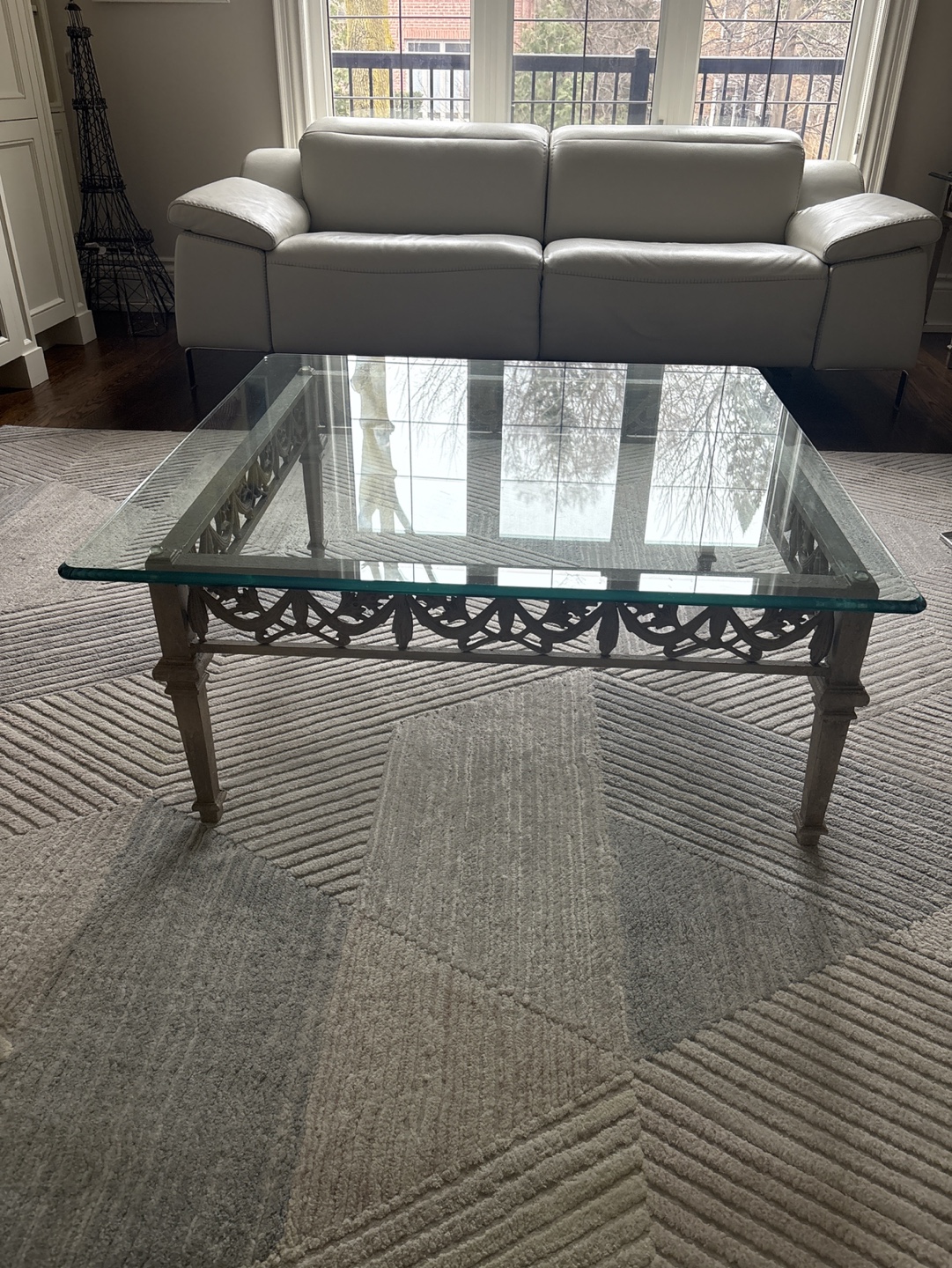 Ornate Glass Top Coffee Table