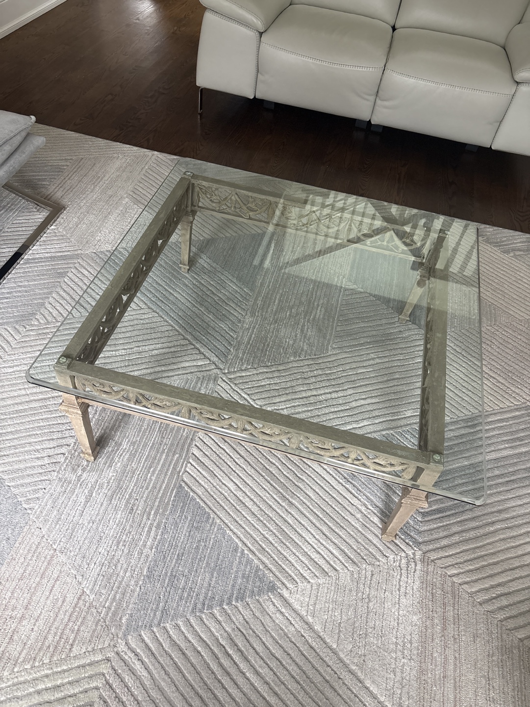 Ornate Glass Top Coffee Table - photo 2