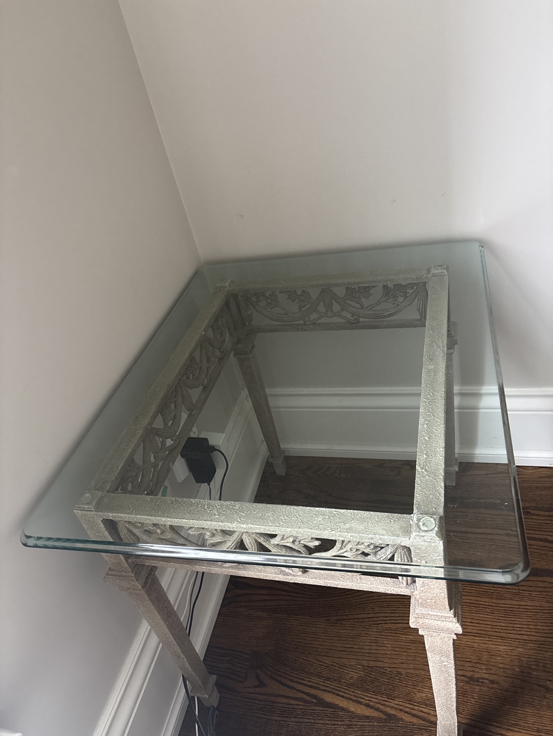 Ornate Glass Top Side Table - photo 3