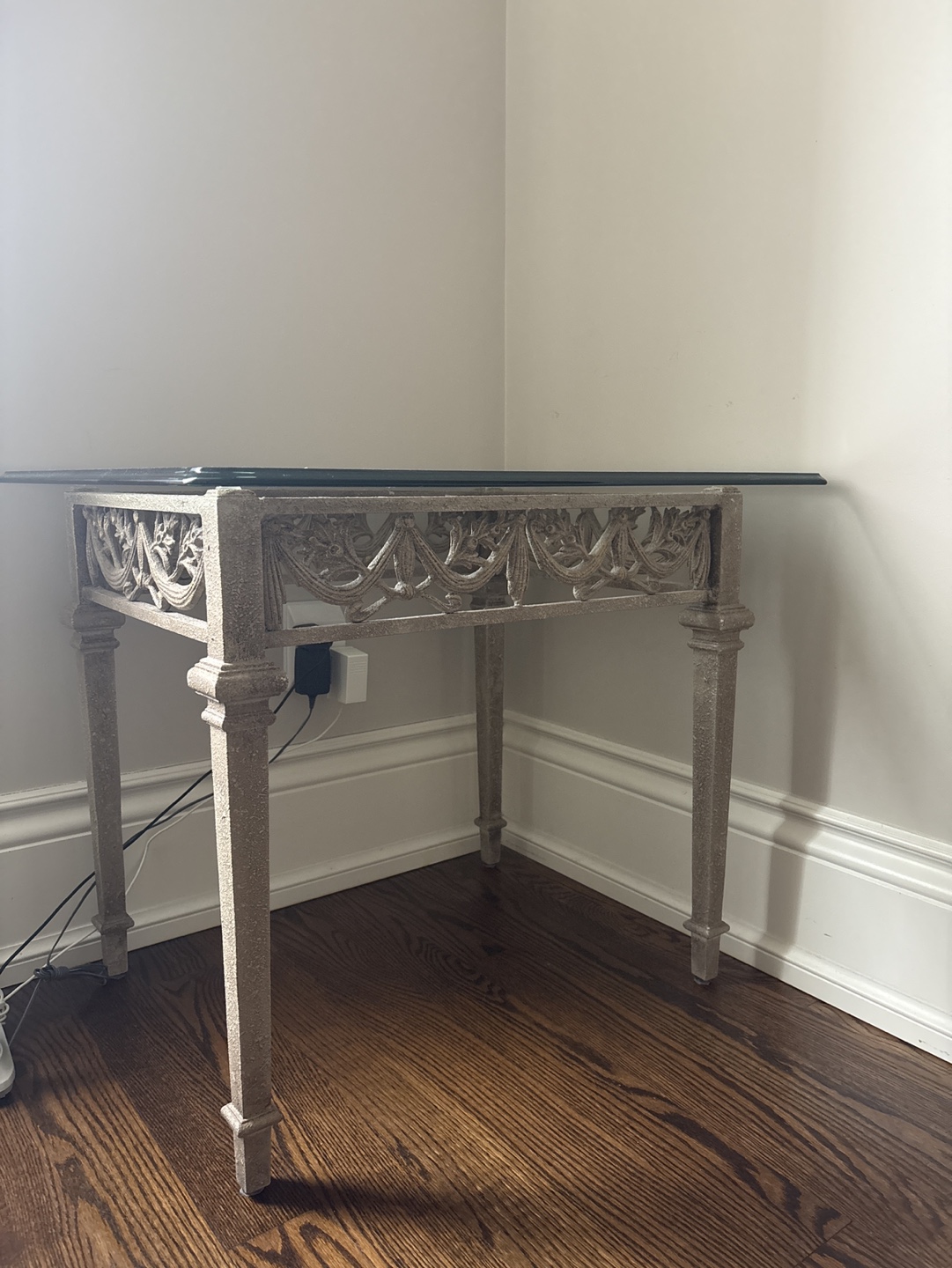 Ornate Glass Top Side Table - photo 2