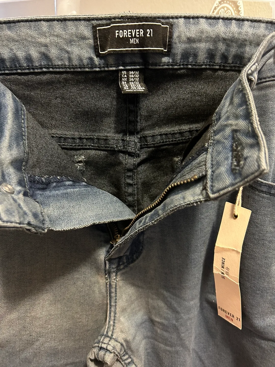 Forever 21 Men's Grey Skinny Jeans - Size 34/32 image indicator(3)