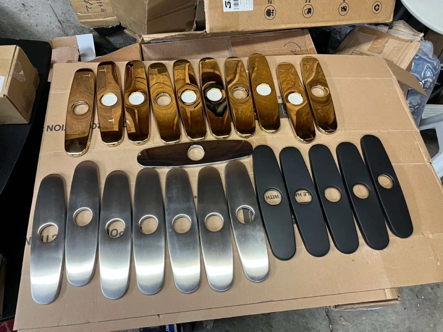 23 pcs Faucet Plate Covers - Gold, Brushed Nickel, Matte Black image indicator(2)